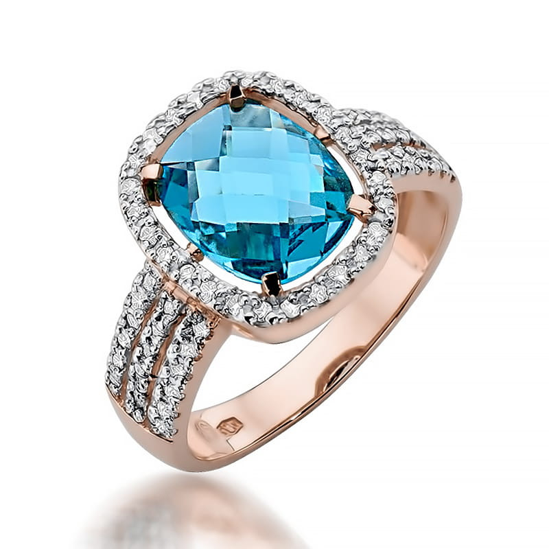 Pierścionek W313 Topaz 3,00ct różowe złoto
