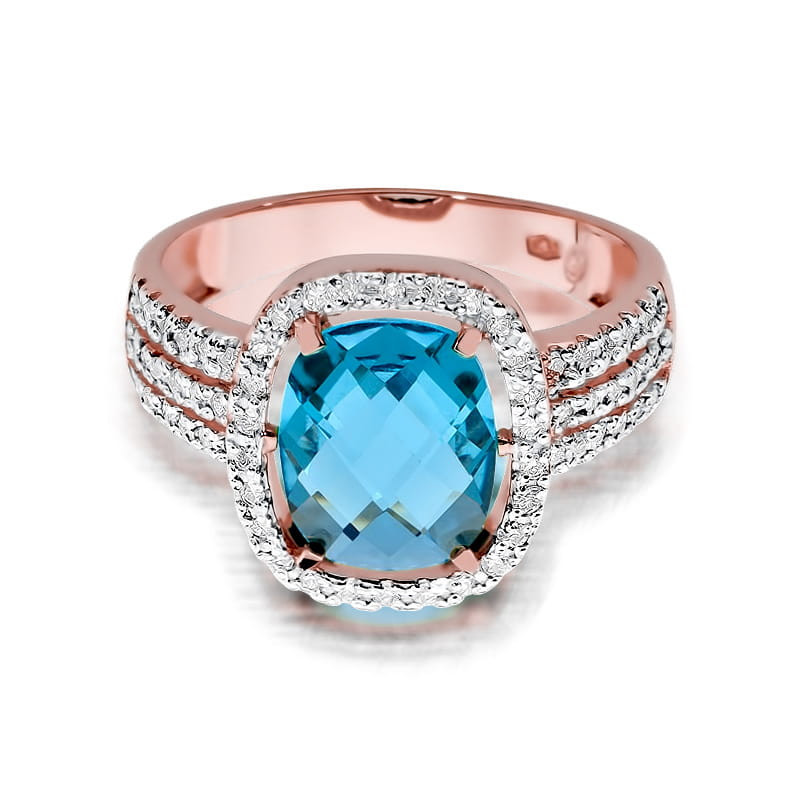 Pierścionek W313 Topaz 3,00ct różowe złoto
