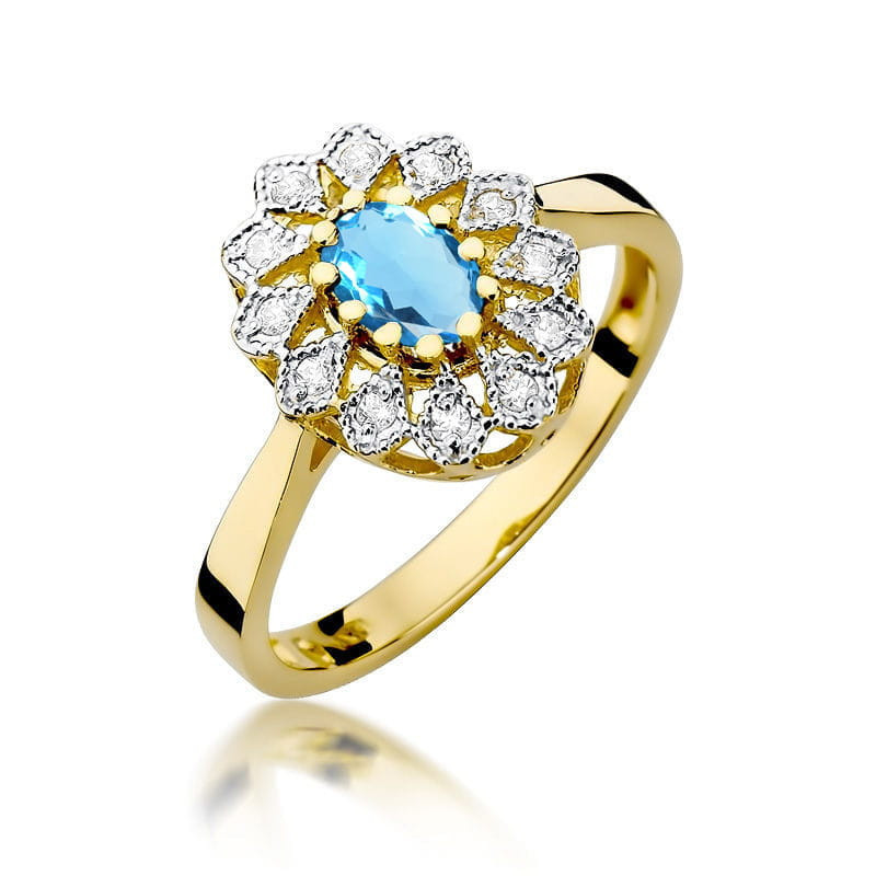 "Pierścionek W354 Topaz 0,50ct - Żółte złoto - Daimana.pl - Najw