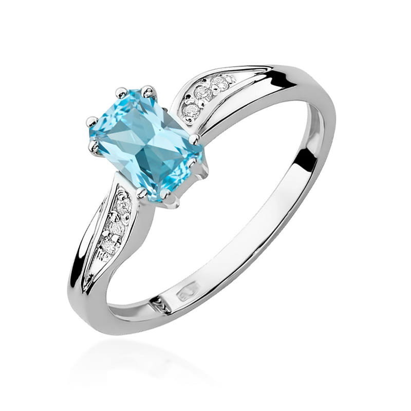 Pierścionek W094 Topaz 0,65ct białe złoto