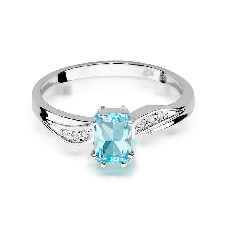 Pierścionek W094 Topaz 0,65ct białe złoto