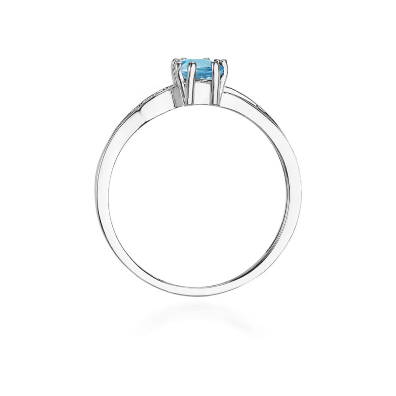 Pierścionek W094 Topaz 0,65ct białe złoto