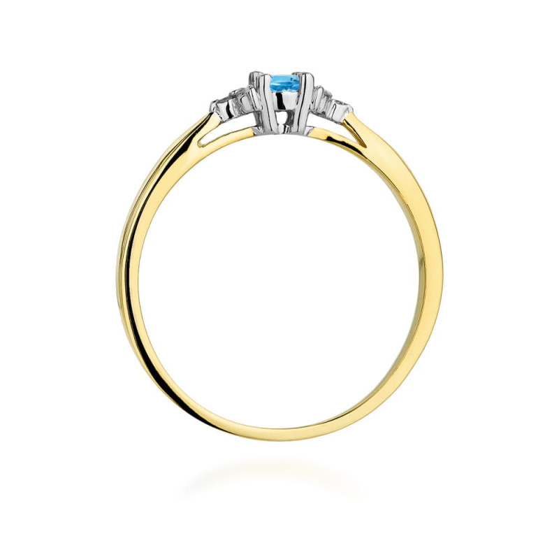 "Pierścionek W428 Topaz 0,15ct w żółtym złocie | Daimana.pl - Na
