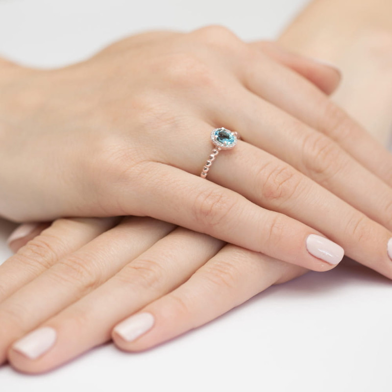 Pierścionek W359 Topaz 0,50ct różowe złoto