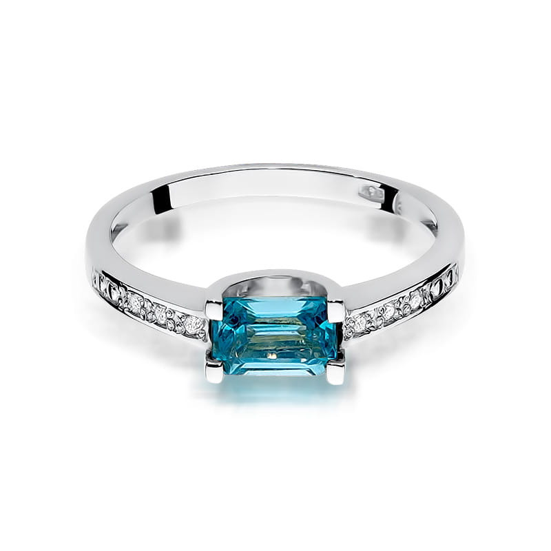 Pierścionek W105 Topaz 0,65ct białe złoto