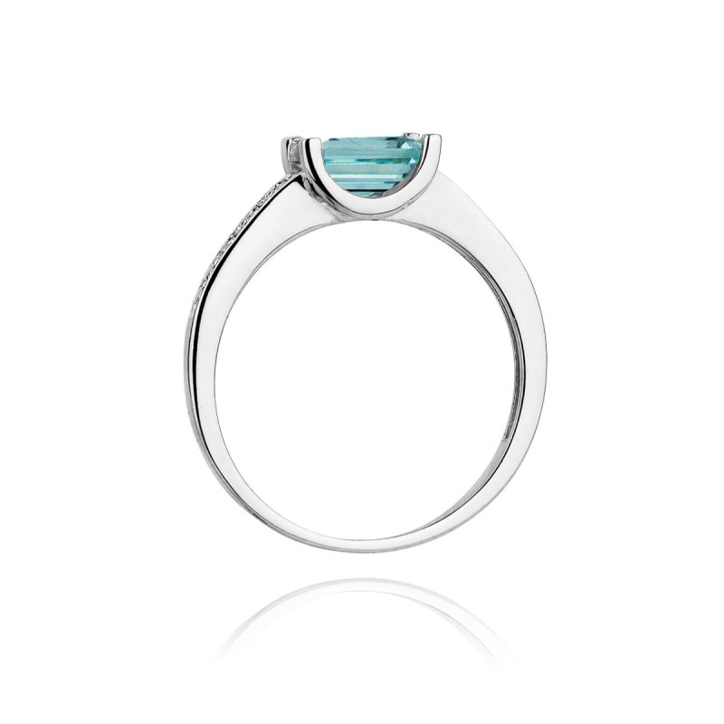Pierścionek W105 Topaz 0,65ct białe złoto