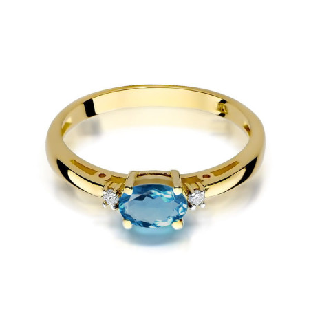 "Pierścionek W006 Topaz London Blue 0,50ct | Żółte złoto | Daima