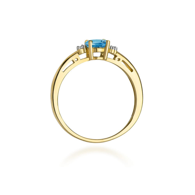 "Pierścionek W006 Topaz London Blue 0,50ct | Żółte złoto | Daima