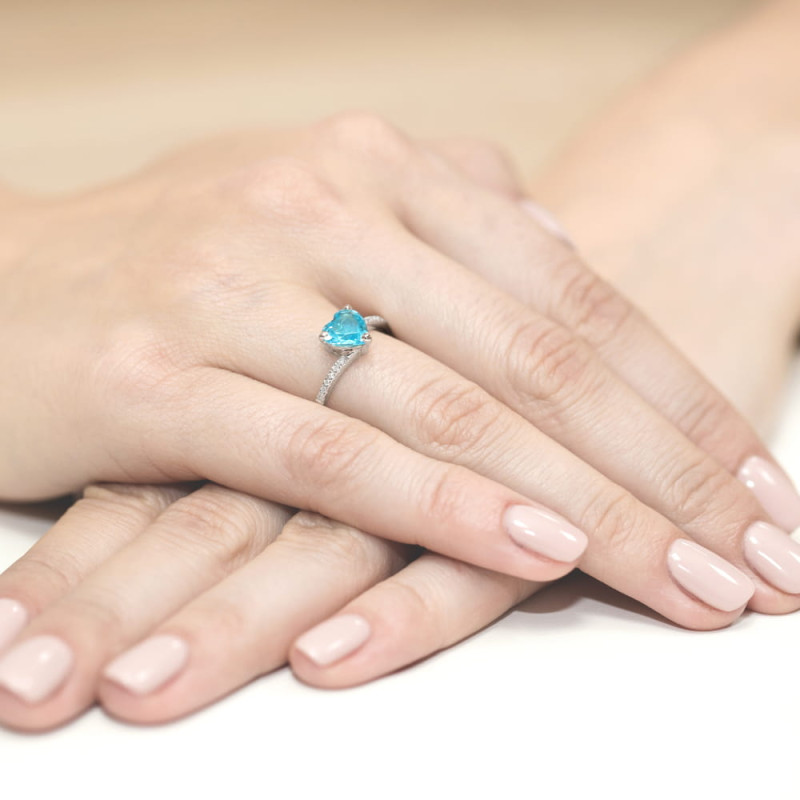 Pierścionek W050 Topaz 1,20ct białe złoto