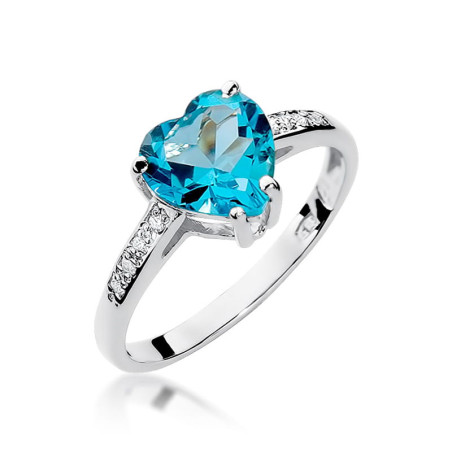 Pierścionek W031 Topaz 1,20ct białe złoto