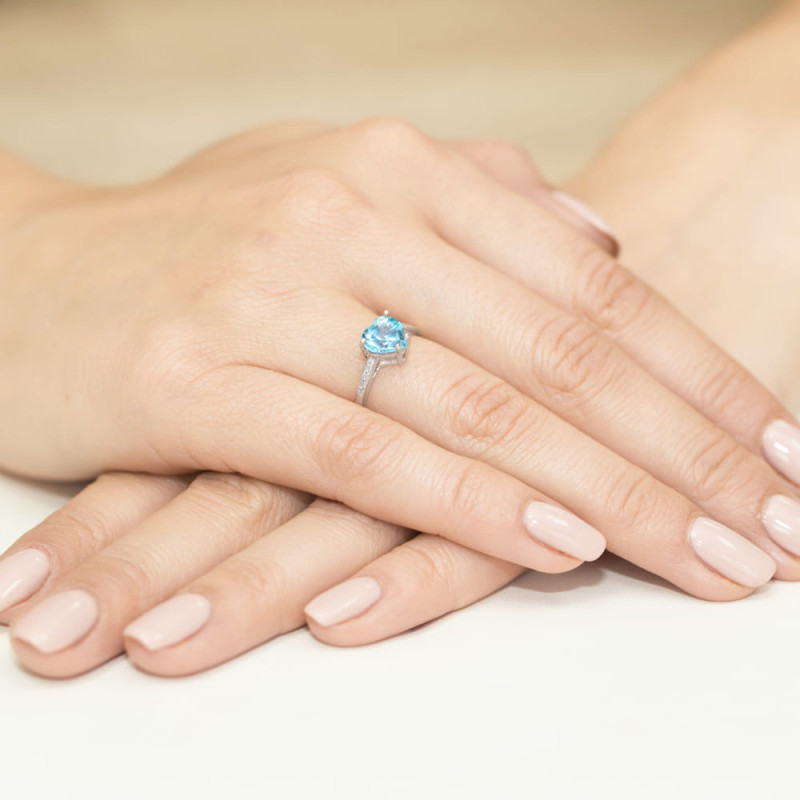 Pierścionek W031 Topaz 1,20ct białe złoto