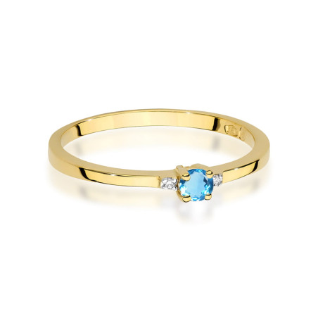 "Pierścionek W0464 Topaz 0,15ct żółte złoto - Daimana.pl | Sklep