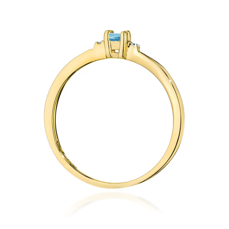 "Pierścionek W0464 Topaz 0,15ct żółte złoto - Daimana.pl | Sklep