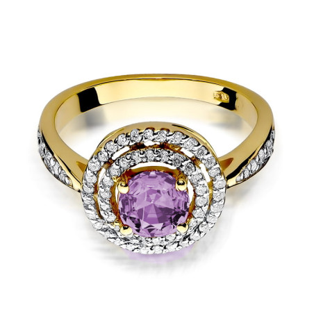 "Pierścionek W274 Ametyst 0,90ct Żółte Złoto - Daimana.pl: Wyją