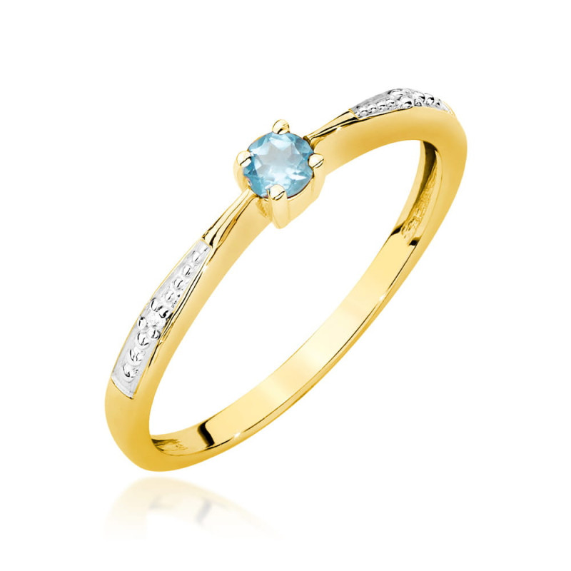 "Pierścionek W0465 Topaz 0,15ct żółte złoto - Daimana.pl | Najwy