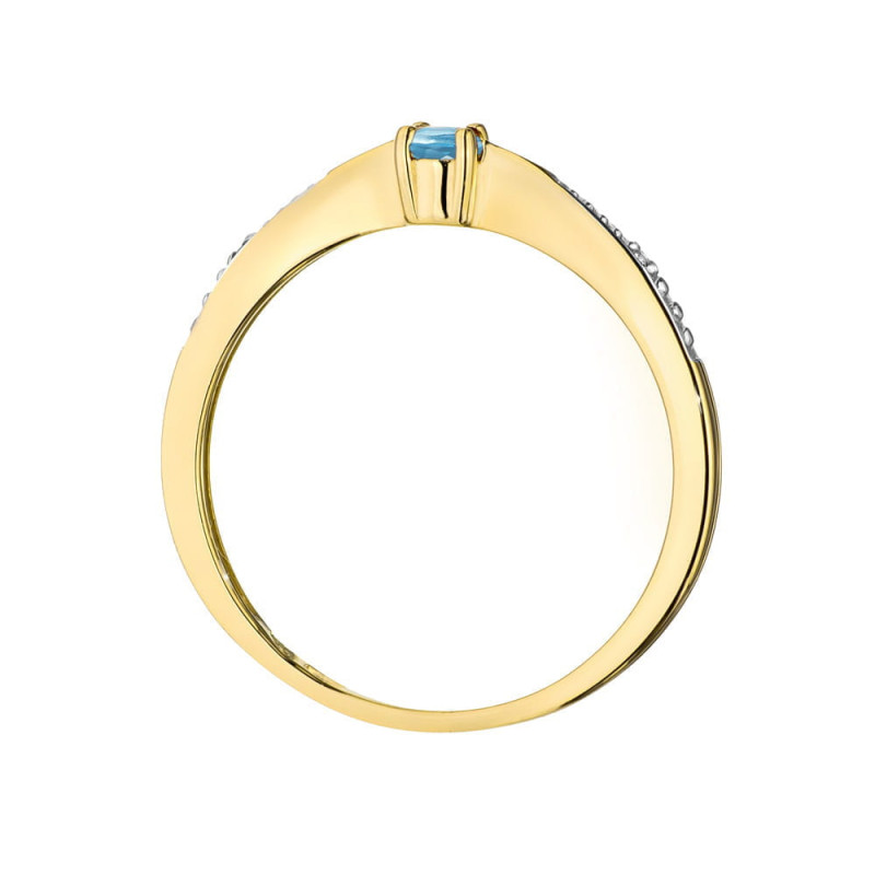 "Pierścionek W0465 Topaz 0,15ct żółte złoto - Daimana.pl | Najwy