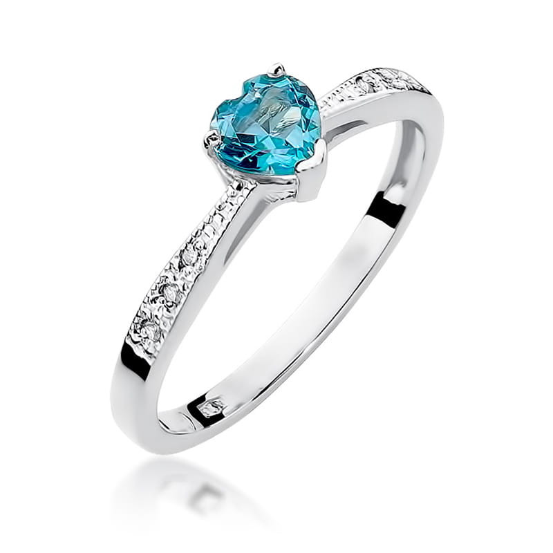 Pierścionek W065 Topaz 0,50ct białe złoto