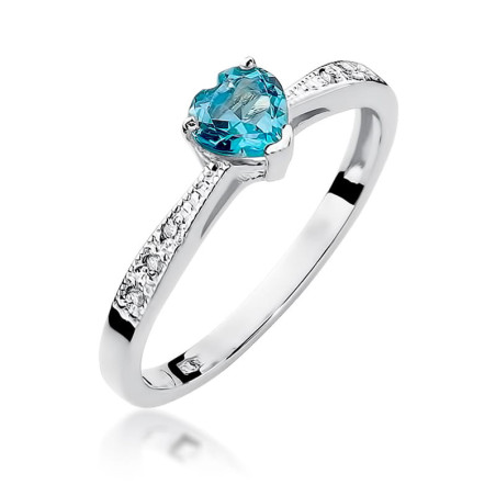 Pierścionek W065 Topaz 0,50ct białe złoto