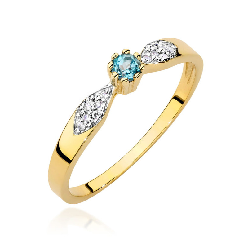 "Pierścionek W0613 Topaz 0,15ct żółte złoto - ekskluzywna biżut