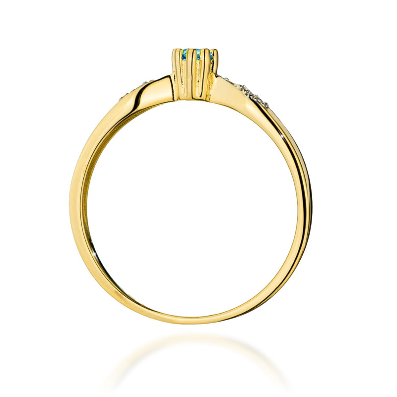 "Pierścionek W0613 Topaz 0,15ct żółte złoto - ekskluzywna biżut