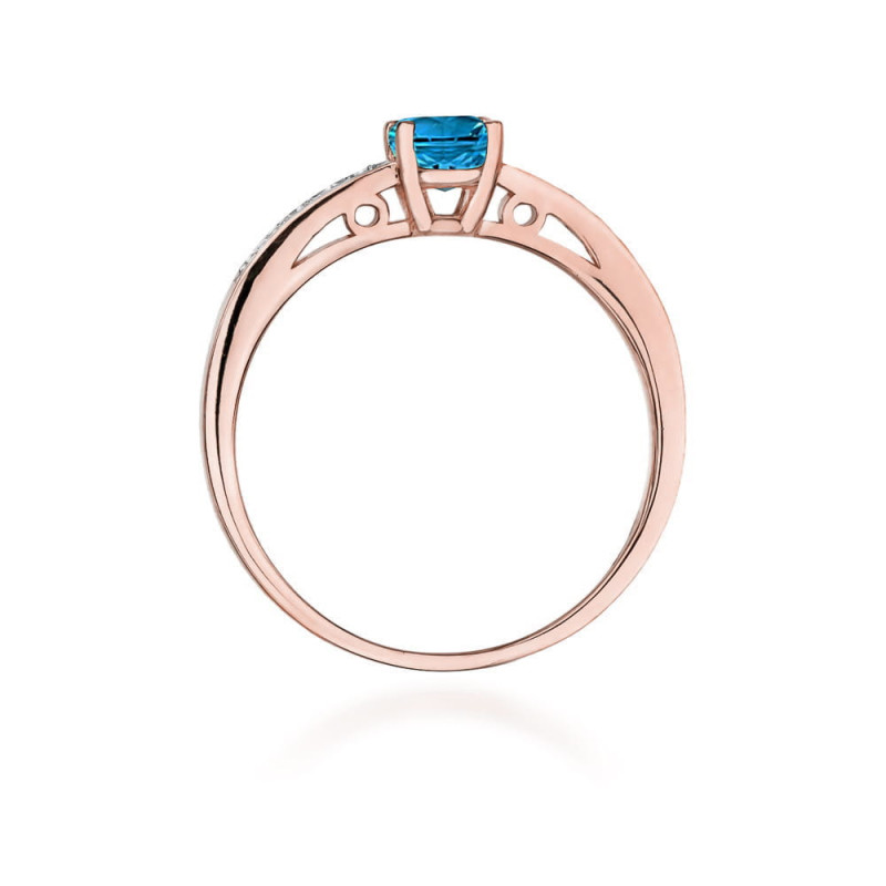 Pierścionek W066 Topaz London Blue 0,50ct różowe złoto