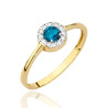 "Pierścionek W0616 Topaz 0,25ct w żółtym złocie - Daimana.pl"