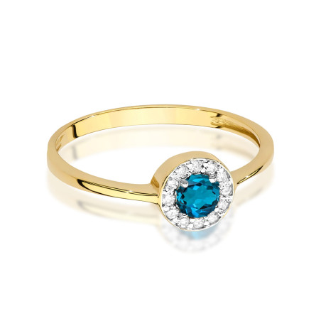 "Pierścionek W0616 Topaz 0,25ct w żółtym złocie - Daimana.pl"