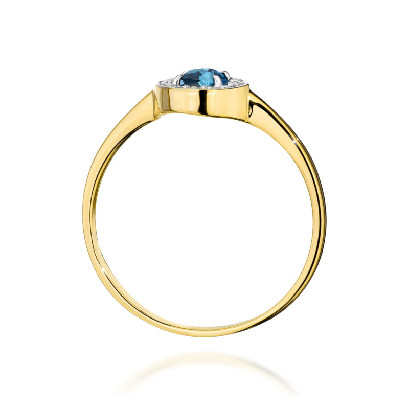 "Pierścionek W0616 Topaz 0,25ct w żółtym złocie - Daimana.pl"