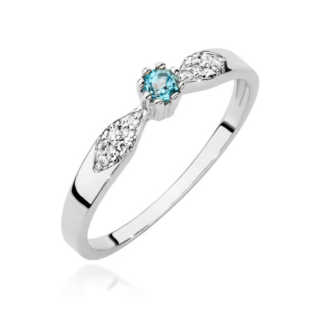Pierścionek W0613 Topaz 0,15ct białe złoto