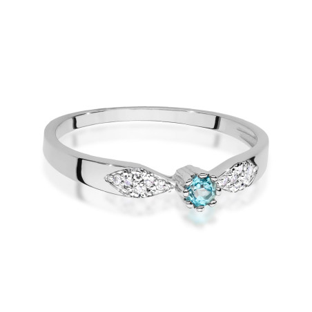 Pierścionek W0613 Topaz 0,15ct białe złoto