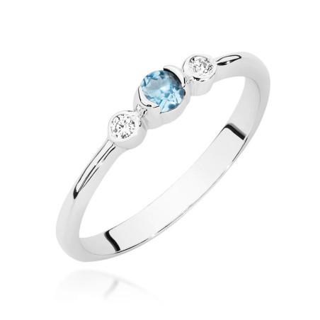 Pierścionek W0620 2 Topaz 0,15ct białe złoto