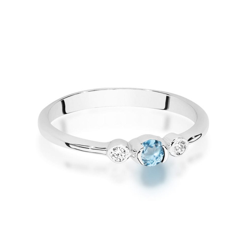 Pierścionek W0620 2 Topaz 0,15ct białe złoto