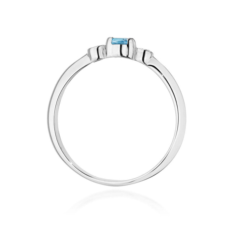 Pierścionek W0620 2 Topaz 0,15ct białe złoto