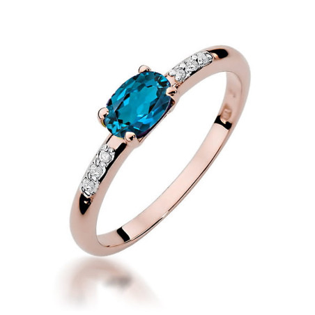 Pierścionek W077 Topaz London Blue 0,50ct różowe złoto