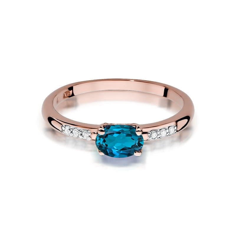 Pierścionek W077 Topaz London Blue 0,50ct różowe złoto