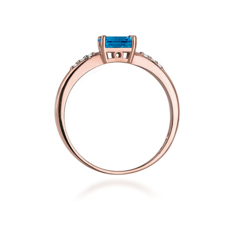 Pierścionek W077 Topaz London Blue 0,50ct różowe złoto