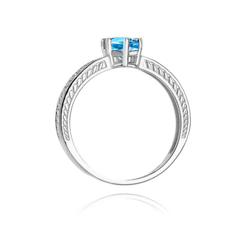 Pierścionek W075 Topaz London Blue 0,50ct białe złoto