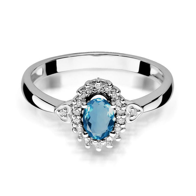 Pierścionek W312 Topaz London Blue 0,50ct białe złoto