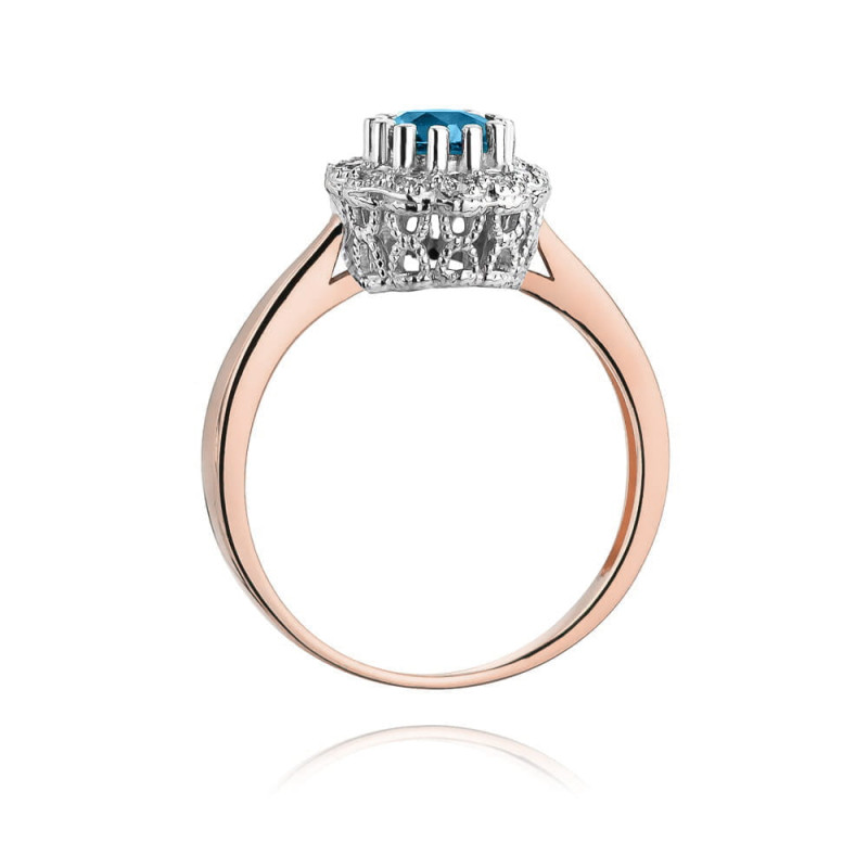Pierścionek W284 Topaz London Blue 0,50ct różowe złoto