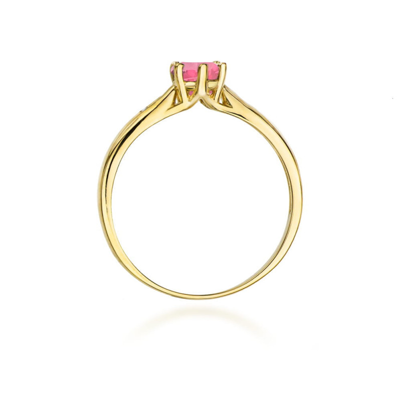 "Pierścionek W074 Różowy Topaz 0,60ct Żółte Złoto | Daimana.pl
