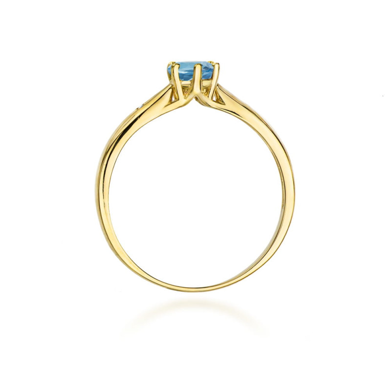 "Pierścionek W074 Topaz London Blue 0,50ct żółte złoto - Daimana