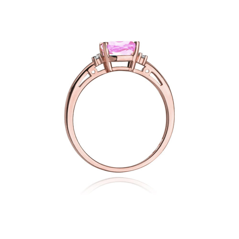 Pierścionek W003 Różowy Topaz 1,10ct różowe złoto