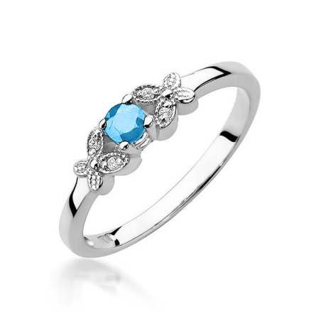 Pierścionek W414 Topaz 0,15ct białe złoto