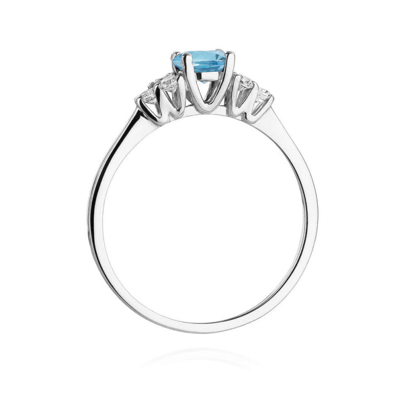 Pierścionek W451 1 Topaz 0,50ct białe złoto