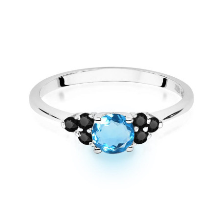 Pierścionek W451 2 Topaz 0,50ct białe złoto