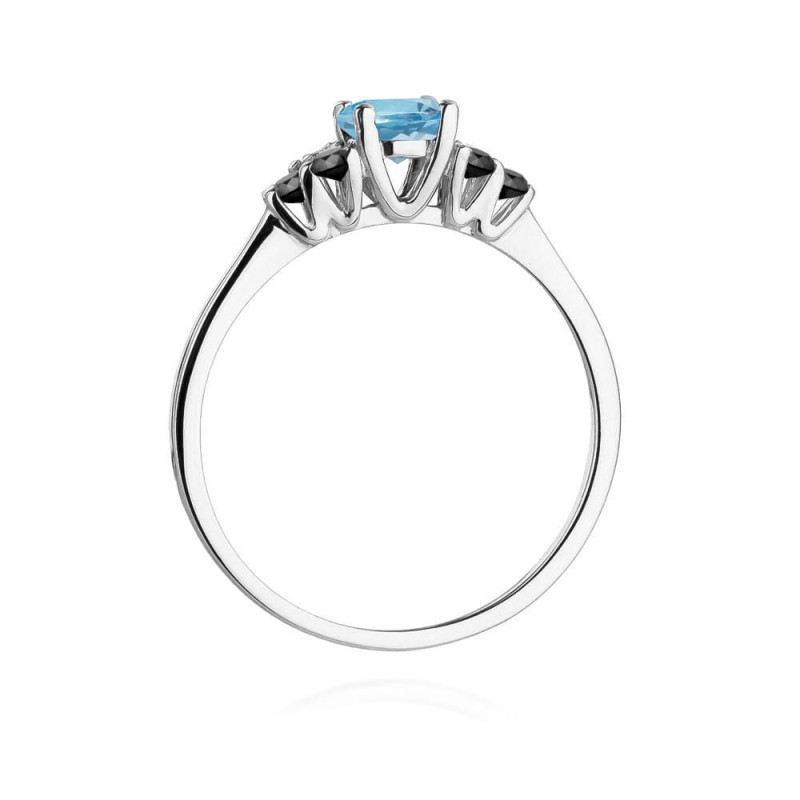 Pierścionek W451 2 Topaz 0,50ct białe złoto