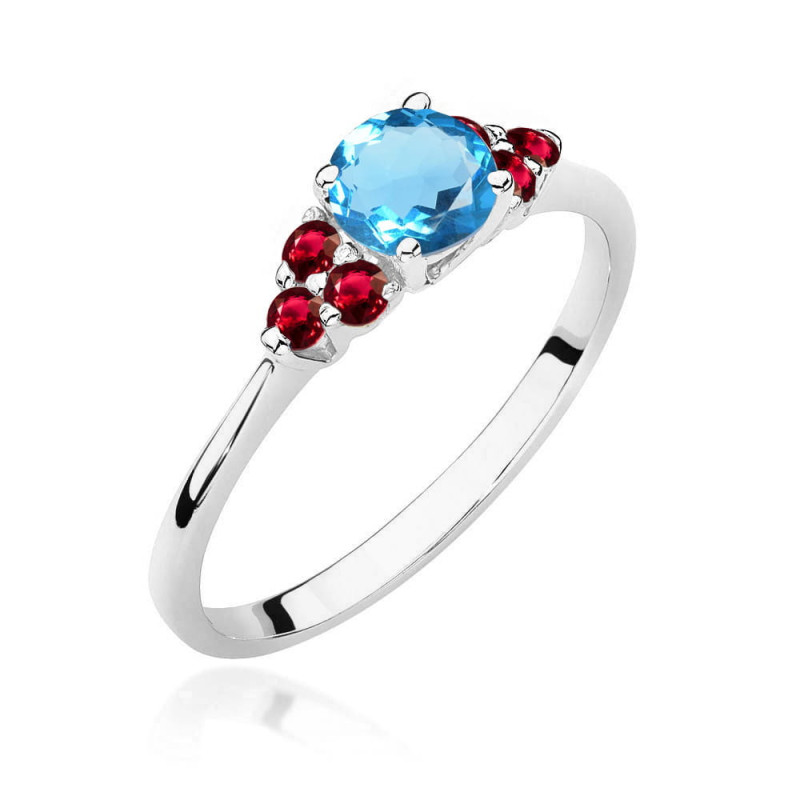 Pierścionek W451 3 Topaz 0,50ct białe złoto