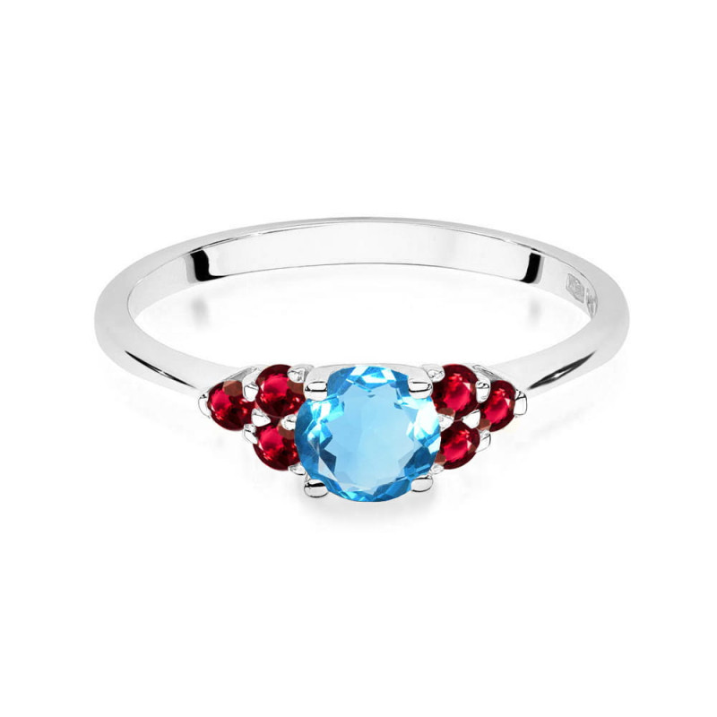 Pierścionek W451 3 Topaz 0,50ct białe złoto