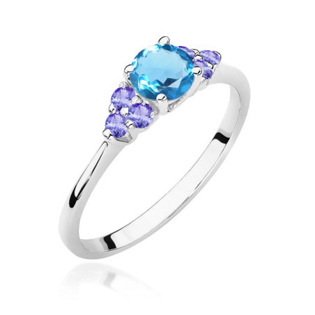 Pierścionek W451 5 Topaz 0,50ct białe złoto