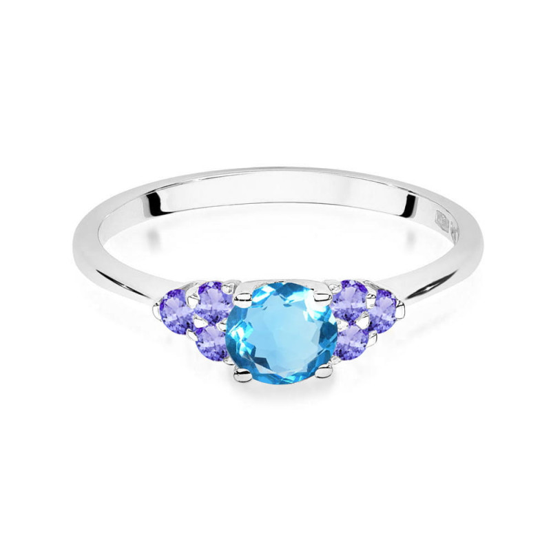 Pierścionek W451 5 Topaz 0,50ct białe złoto